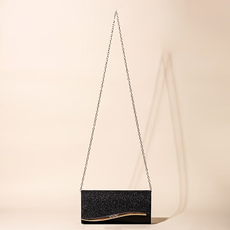 Trend Nova Evening Clutch – Elegant Sparkling Handbag with Chain Strap