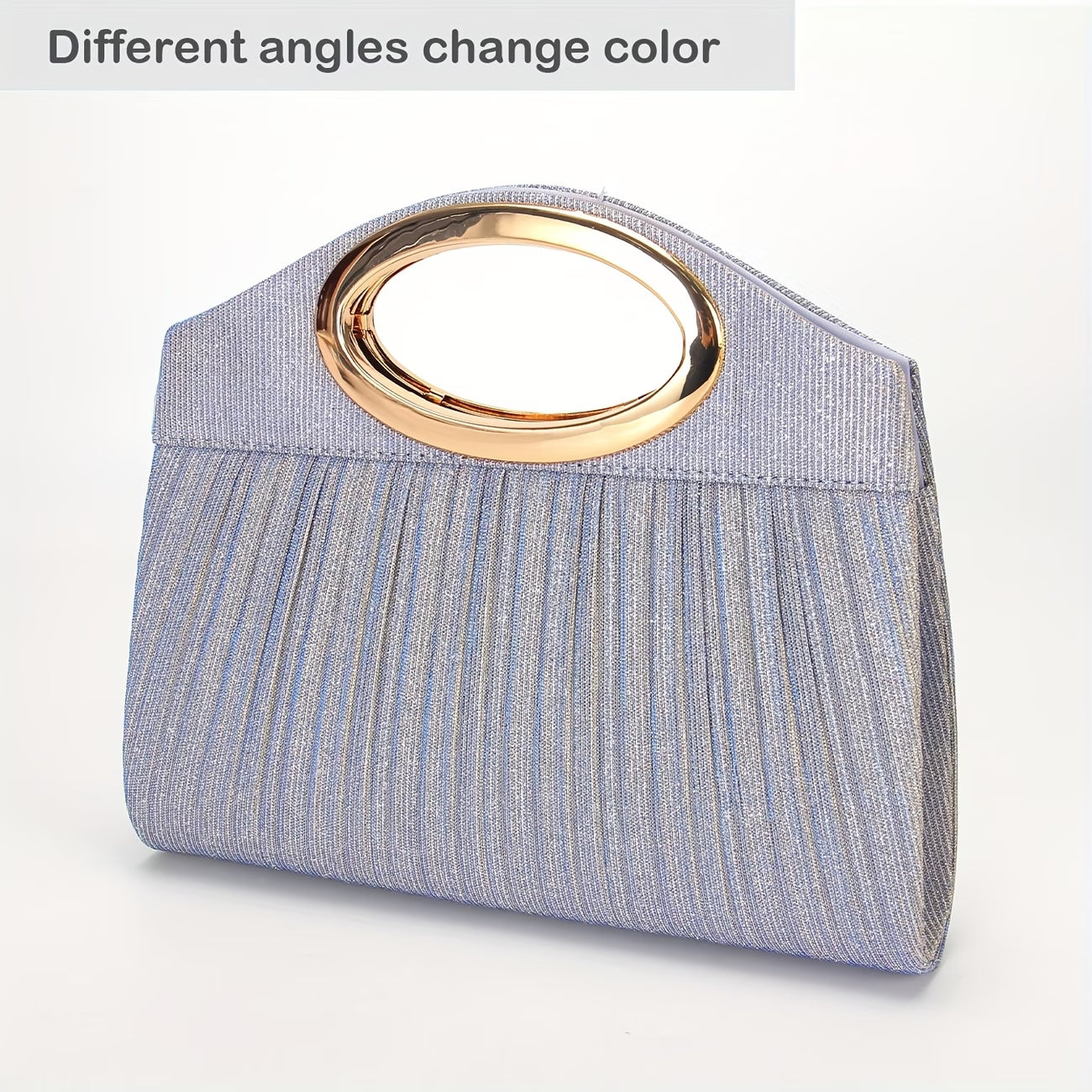 Elegant Evening Clutch Bag – Structured Handbag with Gold Handle & Chain Strap