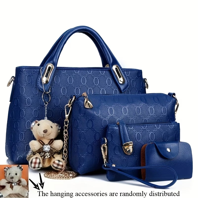 4-Piece Handbag Set – Elegant Shoulder, Crossbody & Wallet Collection