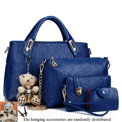 4-Piece Handbag Set – Elegant Shoulder, Crossbody & Wallet Collection