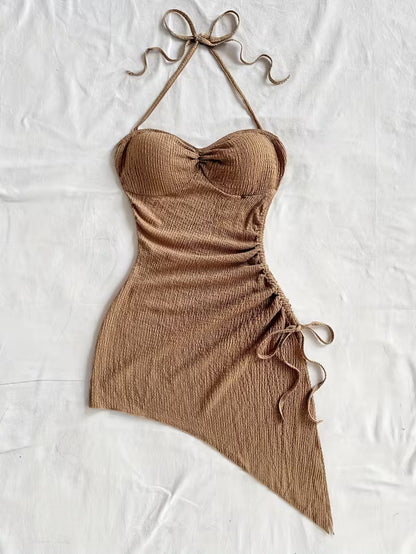 Luna Asymmetric Hem Textured Dress