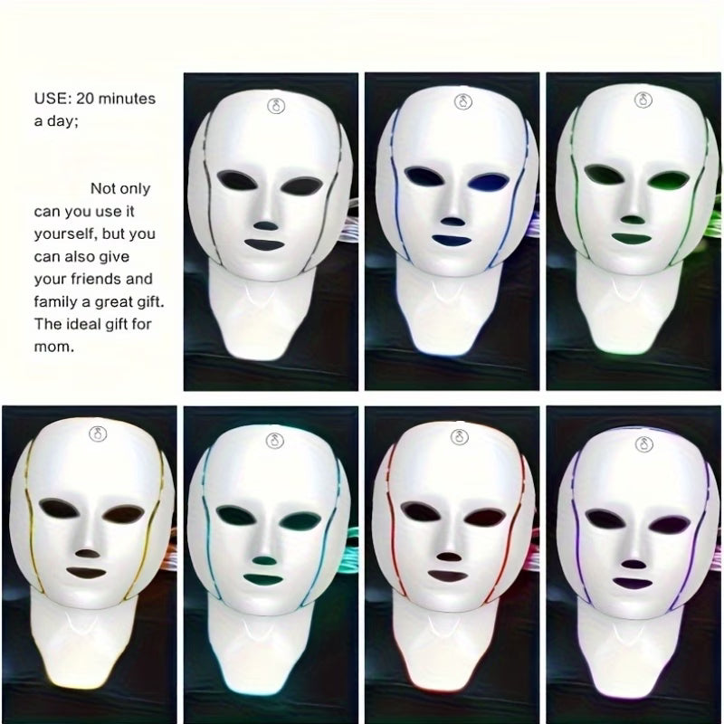 LED Face & Neck Therapy Mask – Advanced 7 Color Light Skincare System