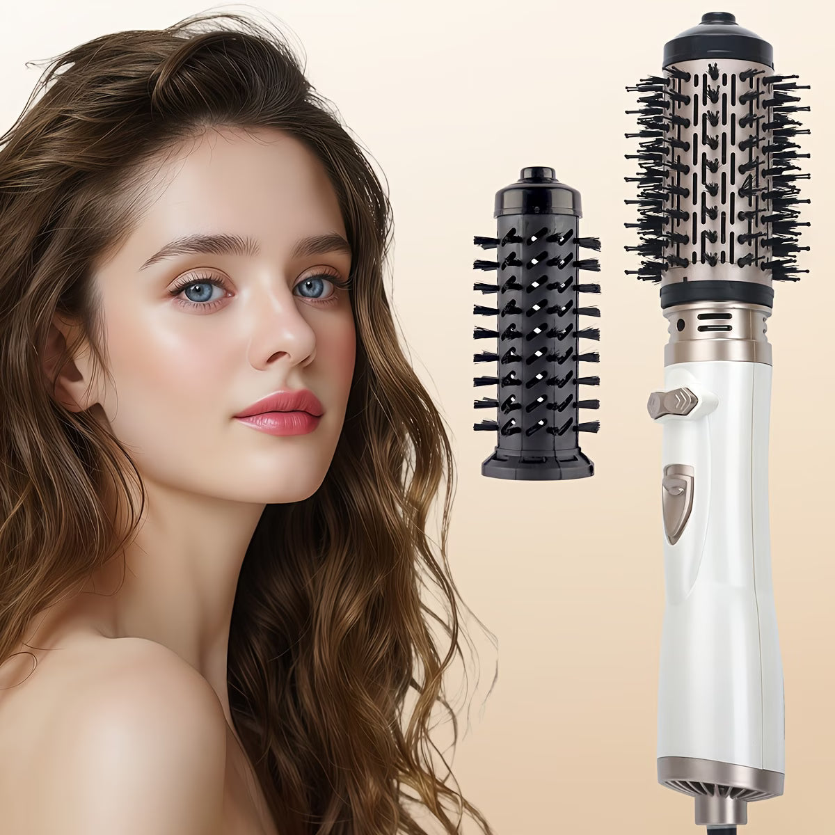 3-in-1 Hot Air Styler Brush – Volumizing, Straightening & Curling Tool