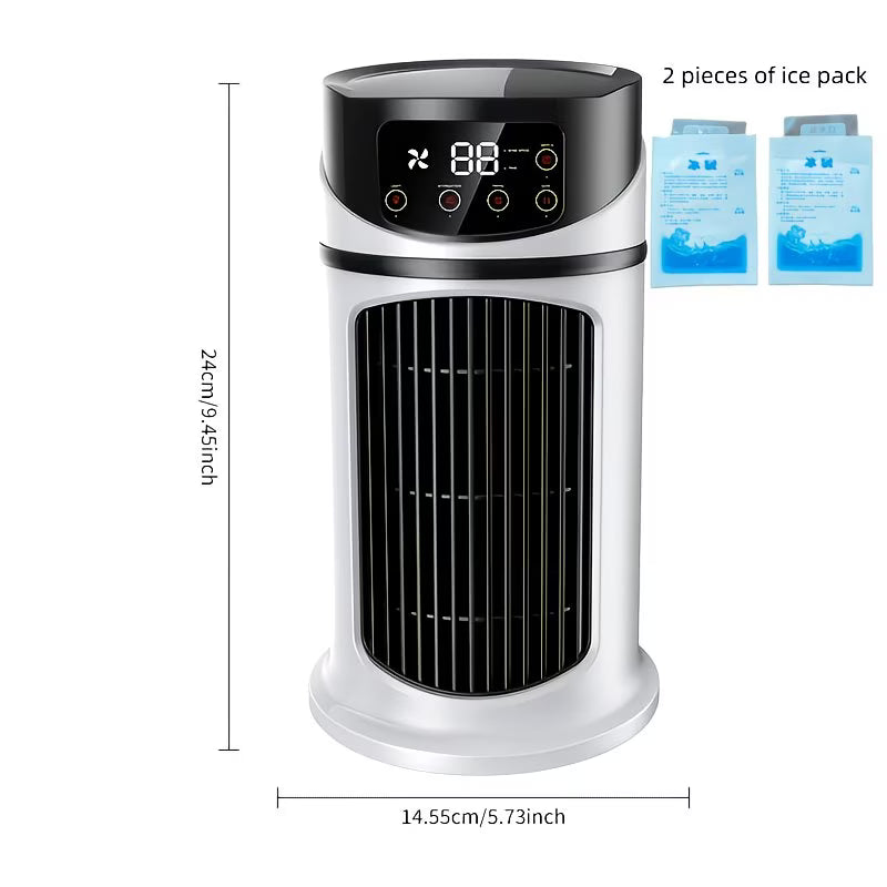 Mini Portable Air Cooler 6 Speeds · USB Humidifier · Ultra-Quiet 25 dB · 6H Timer · Instant Cooling for Home/Office