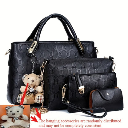 4-Piece Handbag Set – Elegant Shoulder, Crossbody & Wallet Collection