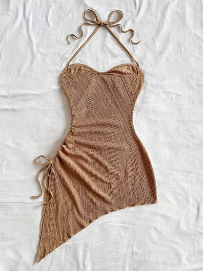 Luna Asymmetric Hem Textured Dress