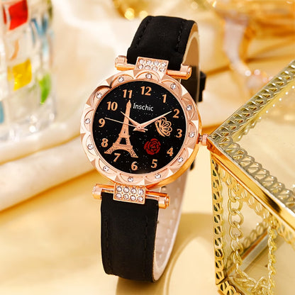 Elegant Women’s Watch & Jewelry Set – 5-Piece Luxury Gift Collection