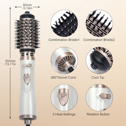 3-in-1 Hot Air Styler Brush – Volumizing, Straightening & Curling Tool