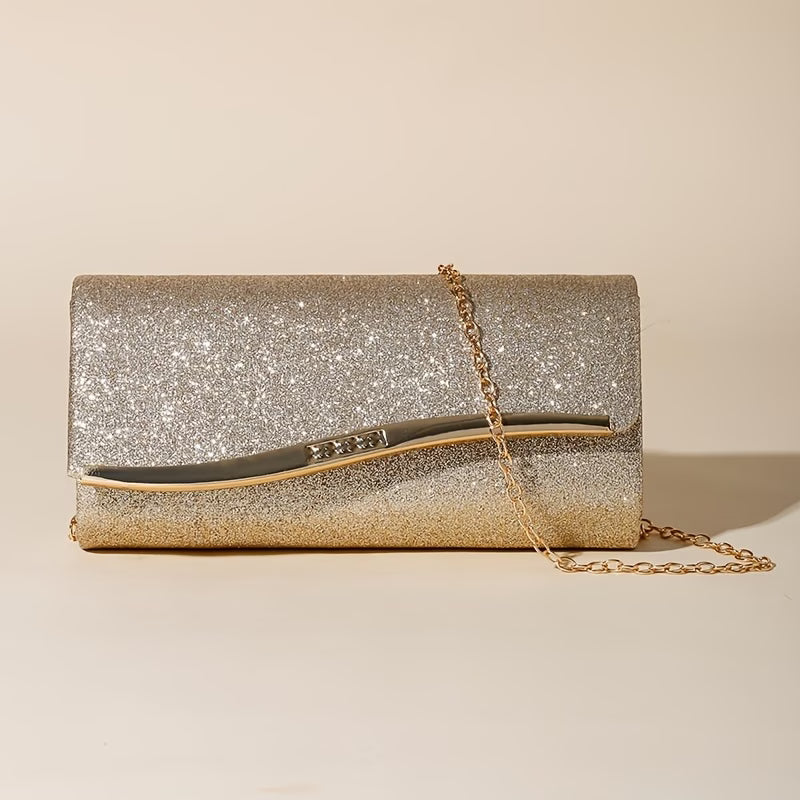 Trend Nova Evening Clutch – Elegant Sparkling Handbag with Chain Strap