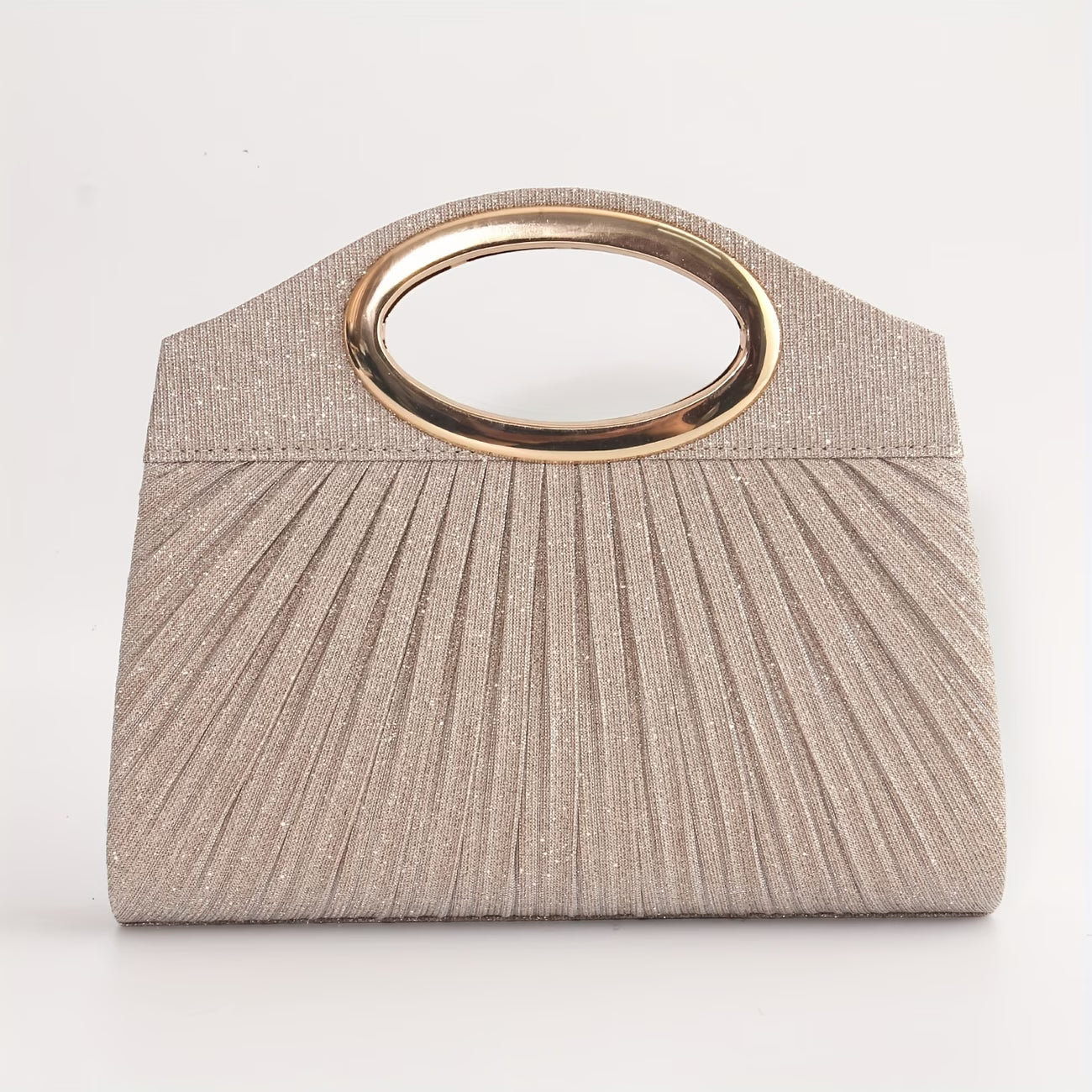 Elegant Evening Clutch Bag – Structured Handbag with Gold Handle & Chain Strap